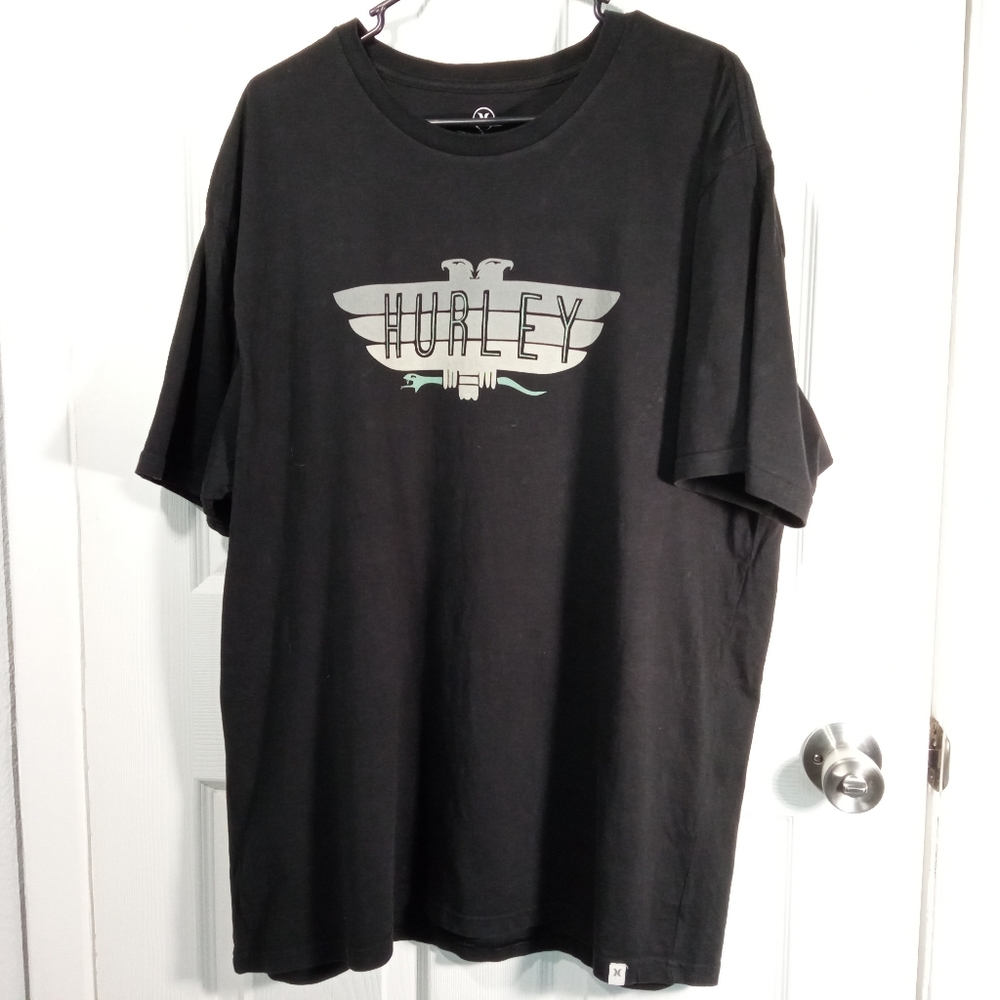 Hurley T Shirt Size XL Skateboarding Black Crew
